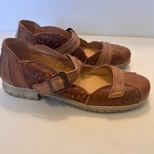 Rovers Mary Jane Brown Leather Flat Comfort Size 38 women shoe portugal EU 7.5 8